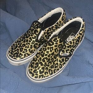 Vans Leopard Print Slip-On Sneakers